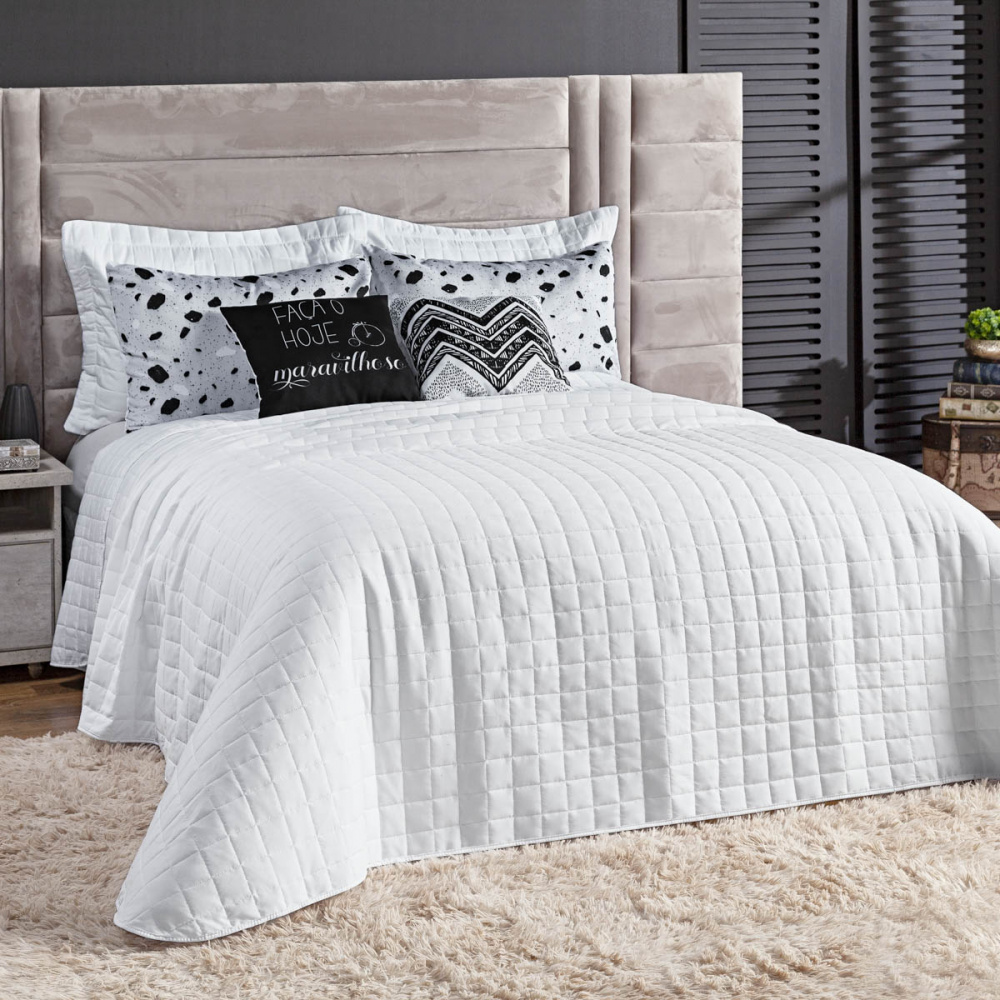 Kit Cama Queen 7 peças Percal 300 fios Basic - ecasa home