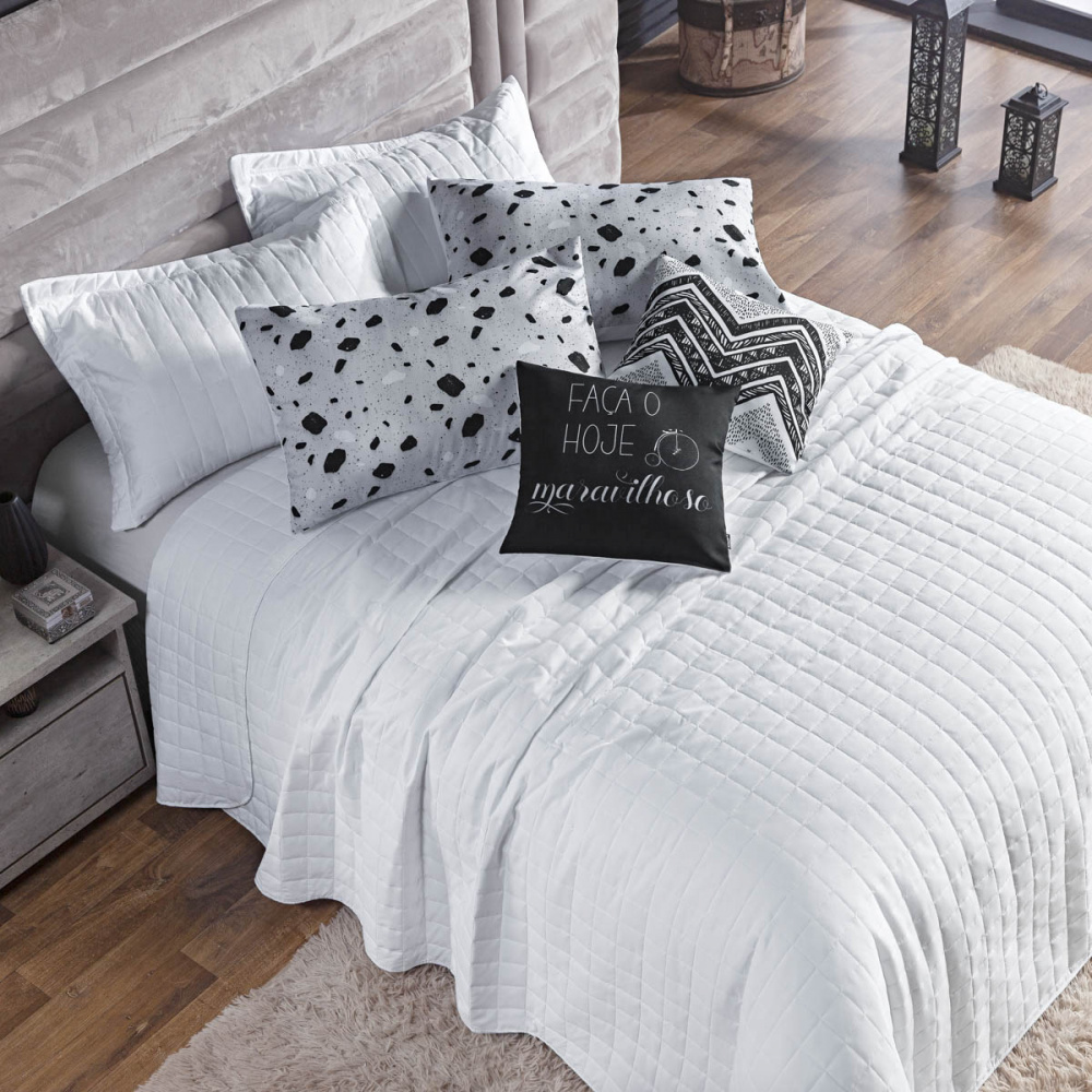 Kit Cama Queen 7 peças Percal 300 fios Basic - ecasa home