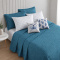 Kit Cama Queen 7 peças Percal 300 fios Basic Azul - Butterfly