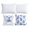 Kit Cama Queen 7 peças Percal 300 fios Basic Azul - Butterfly