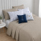 Kit Cama Queen 7 peças Percal 300 fios Basic Bege- Moon