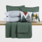 Kit Cama Queen 7 peças Percal 300 fios Basic Verde - Mountains