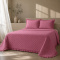 Kit Colcha Cobre Leito 200 fios Queen 3 Peças Bella Babado Rosa