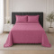 Kit Colcha Cobre Leito 200 fios Queen 3 Peças Bella Babado Rosa