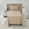 Kit Colcha Cobre Leito 200 fios Solteiro 2 Peças Bella Babado Bege