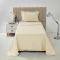 Kit Colcha Cobre Leito 200 fios Solteiro 2 Peças Bella Babado Marfim