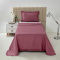 Kit Colcha Cobre Leito 200 fios Solteiro 2 Peças Bella Babado Rosa