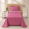 Kit Colcha Cobre Leito 200 fios Solteiro 2 Peças Bella Babado Rosa