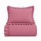 Kit Colcha Cobre Leito 200 fios Solteiro 2 Peças Bella Babado Rosa