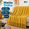 Manta Xale Doha para Sofá e Cama 100% Algodão com Franjas 1,40 m x 1,70 m - Amarelo