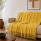 Manta Xale Doha para Sofá e Cama 100% Algodão com Franjas 1,40 m x 1,70 m - Amarelo