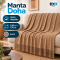 Manta Xale Doha para Sofá e Cama 100% Algodão com Franjas 1,40 m x 1,70 m - Avela