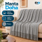 Manta Xale Doha para Sofá e Cama 100% Algodão com Franjas 1,40 m x 1,70 m - Cinza