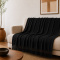 Manta Xale Doha para Sofá e Cama 100% Algodão com Franjas 1,40 m x 1,70 m - Preto