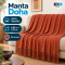 Manta Xale Doha para Sofá e Cama 100% Algodão com Franjas 1,40 m x 1,70 m - Terracota
