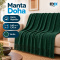 Manta Xale Doha para Sofá e Cama 100% Algodão com Franjas 1,40 m x 1,70 m - Verde
