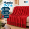 Manta Xale Doha para Sofá e Cama 100% Algodão com Franjas 1,40 m x 1,70 m - Vermelho