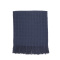 Manta Xale para Sofá 100% Algodão com Franja 1,40 m x 1,70 m Doha - Azul Marinho