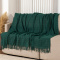 Manta Xale para Sofá 100% Algodão com Franja 1,40 m x 1,70 m Doha - Verde