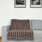 Manta Xale para Sofá Jacquard Algodão com Franja 1,40 m x 1,60 m  - Grid Caramelo