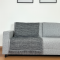 Manta Xale para Sofá Jacquard Algodão com Franja 1,40 m x 1,60 m  - Porto Preto