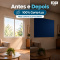 Painel Cortina Blackout 100% Corta-Luz em PVC com Fixadores Colantes sem Varão 1,40 m x 1,40 m Marinho