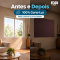 Painel Cortina Blackout 100% Corta-Luz em PVC com Fixadores Colantes sem Varão 1,40 m x 1,40 m Marrom