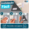 Painel Cortina Blackout 100% Corta-Luz em PVC com Fixadores Colantes sem Varão 1,40 m x 2,15 m Cinza