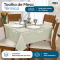 Toalha de Mesa Térmica Impermeável Efeito Linho 4 Lugares 1,40 m x 1,40 m - Bege