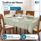 Toalha de Mesa Térmica Impermeável Efeito Linho 6 Lugares 1,40 m x 2,00 m - Bege