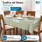 Toalha de Mesa Térmica Impermeável Efeito Linho 8 Lugares 1,40 m x 2,50 m - Bege