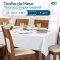 Toalha de Mesa Térmica Impermeável Efeito Linho 8 Lugares 1,40 m x 2,50 m - Branca