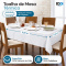 Toalha de Mesa Térmica Impermeável Efeito Linho 8 Lugares 1,40 m x 2,50 m - Branca