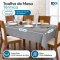 Toalha de Mesa Térmica Impermeável Efeito Linho 8 Lugares 1,40 m x 2,50 m - Cinza