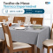 Toalha de Mesa Térmica Impermeável Efeito Linho 8 Lugares 1,40 m x 2,50 m - Cinza