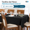Toalha de Mesa Térmica Impermeável Efeito Linho 8 Lugares 1,40 m x 2,50 m - Preto