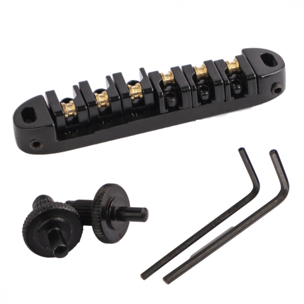 Ponte Per Chitarra Tune-o-matic Oro Con Sellini Roller E Blocco - Stile Moderno - GB-MRT-G