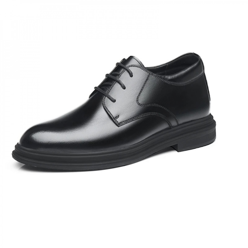 Sapato Social Business 3 Couro Eleve 6 Preto Aumenta Altura 6cm - Eleve