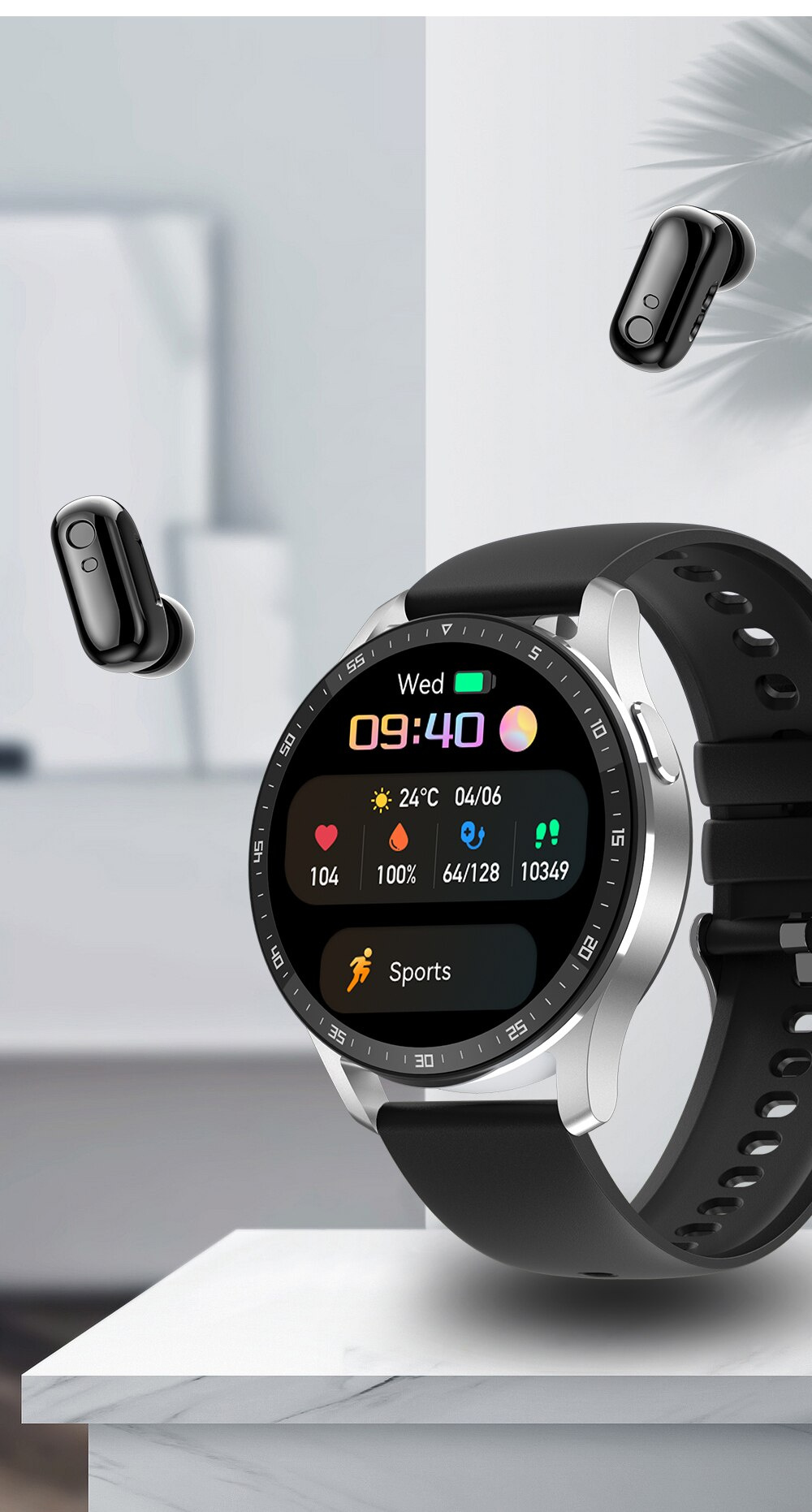 X7 Headset Smart Watch TWS 2 em 1 fone de ouvido sem fio Bluetooth ...