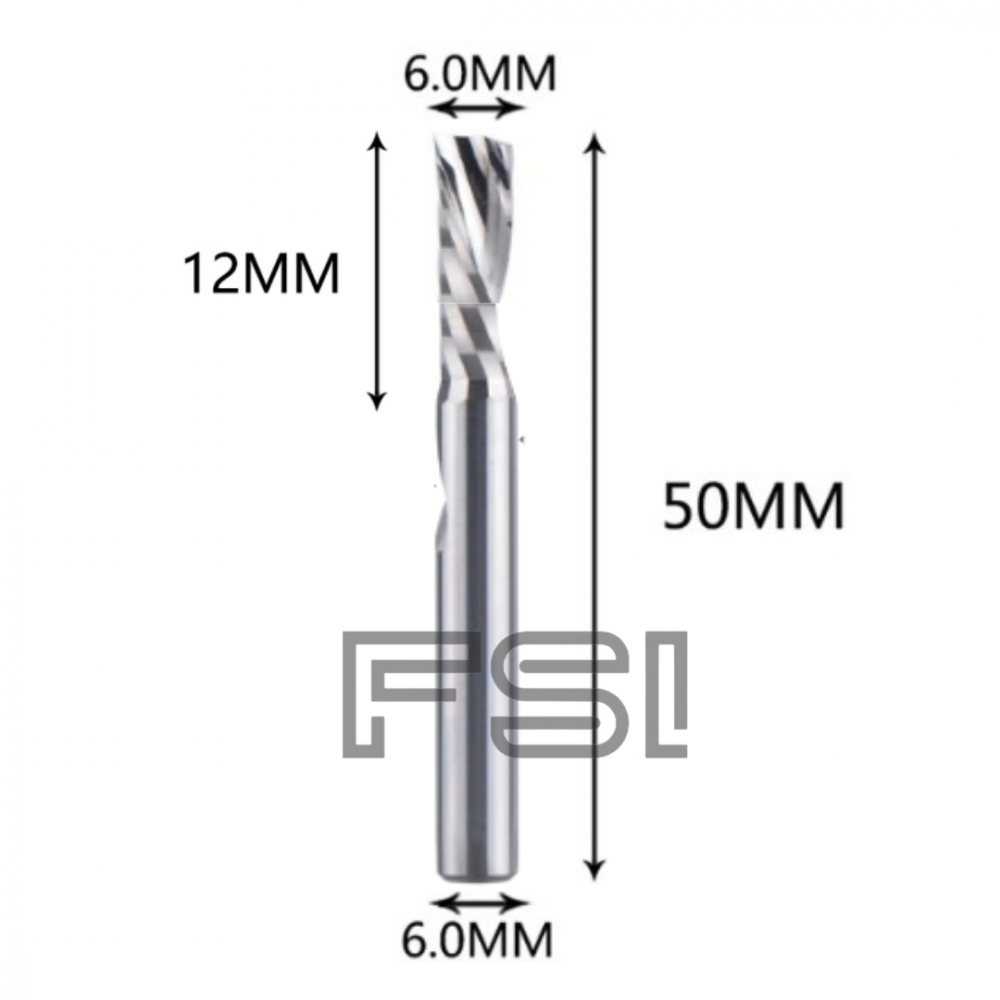 5 Frese A Spirale In Carburo Per CNC - 3.0mm X 12mm, Gambo 3.175mm, Per Plastica, Legno E Resina - Foto 4