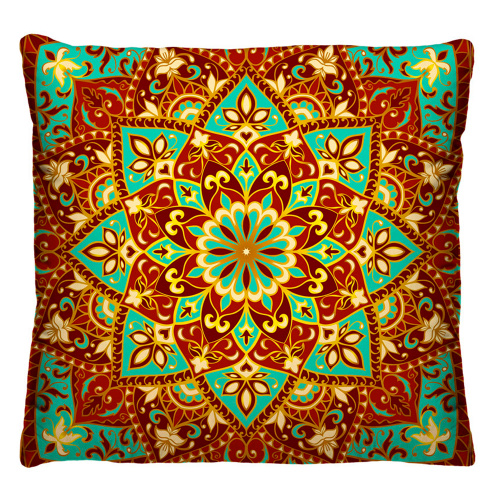 Almofada Capa 40cm X 40cm Microfibra Estampada Com Imagem De Mandala Ref A169 Enxovais Ibitinga