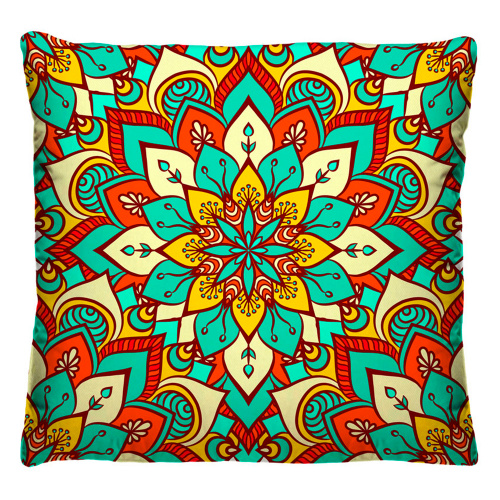 Almofada Capa 40cm X 40cm Microfibra Estampada Com Imagem De Mandala Ref A182 Enxovais Ibitinga