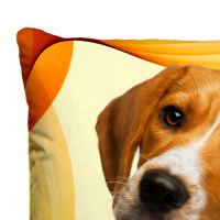 Almofada + Capa 40cm x 40cm Microfibra Estampada Com Imagem do Cachorro Beagle Ref. A403