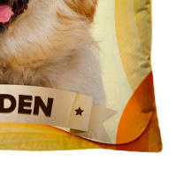 Almofada + Capa 40cm x 40cm Microfibra Estampada Com Imagem do Cachorro Golden Ref. A401