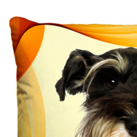Almofada + Capa 40cm x 40cm Microfibra Estampada Com Imagem do Cachorro Schnauzer Ref. A405