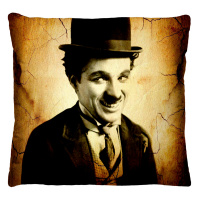 Almofada + Capa 40cm x 40cm Microfibra Estampada Com Imagem do Charlie Chaplin Ref. A363