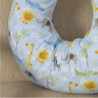 Almofada De Amamentação De Bebe 60cm x 60cm 100% Algodão Menino Savana - Azul Claro