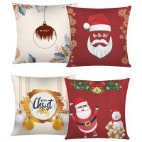 Almofada De Natal Com Zíper 43cm x 43cm Kit Com 04 Peças - Estampa 16