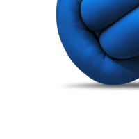 Almofada De Nó Escandinavo Nozinho Decorativa Moderna Enchimento De Silicone - Azul Bic