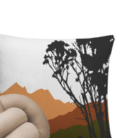 Almofada Moderna Com Zíper 43cm x 43cm + Almofada De Nó Escandinavo - Arvore E Sol